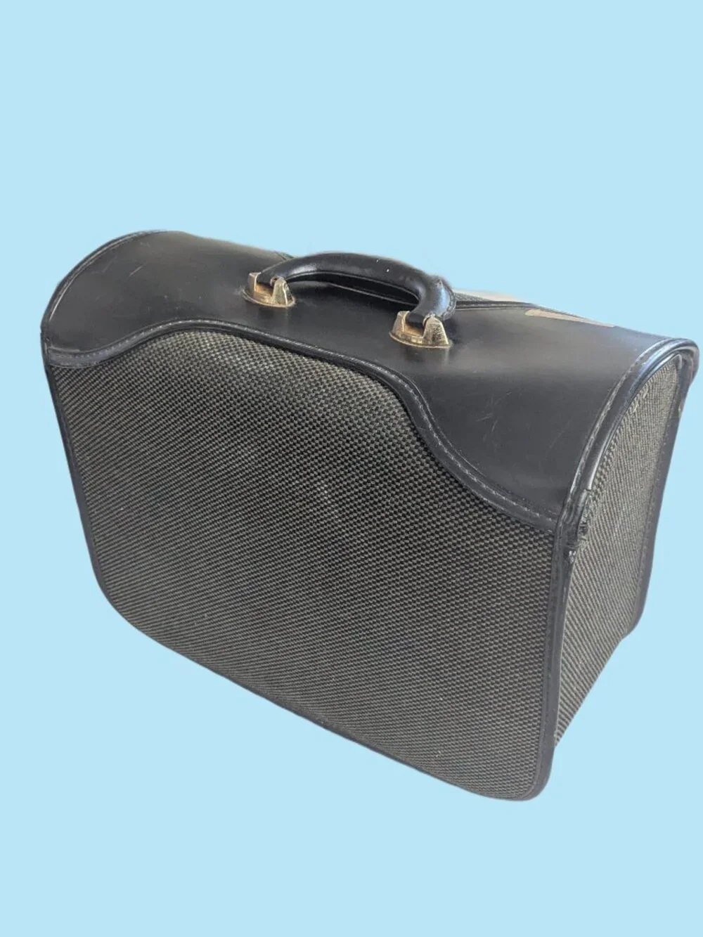 Vintage Tweed Locking Case - top loading